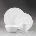 Jantar de porcelana conjunto branco óssea conjunto de utensílios